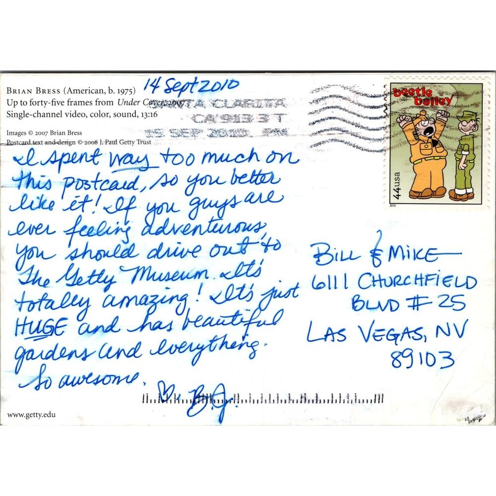 Flicker Lenticular Brian Bress Artist Under Cover Exhibit Getty Museum Postcard - Picture 2 of 2